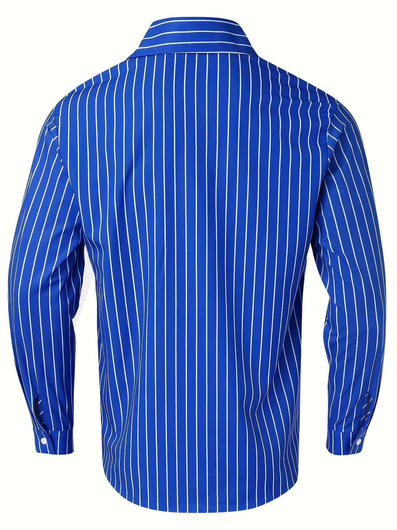 Casual Striped Men's Daily Thin Long Sleeve Button Up Shirt For Spring Summer Outdoor, Gift For Men