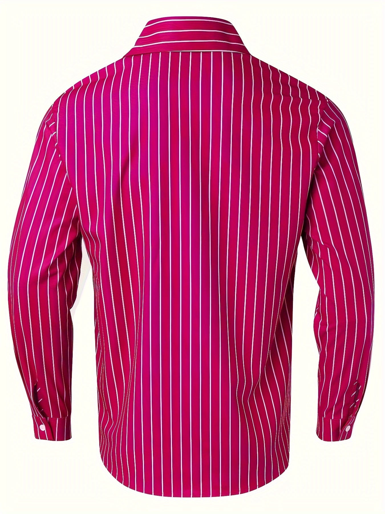 Casual Striped Men's Daily Thin Long Sleeve Button Up Shirt For Spring Summer Outdoor, Gift For Men