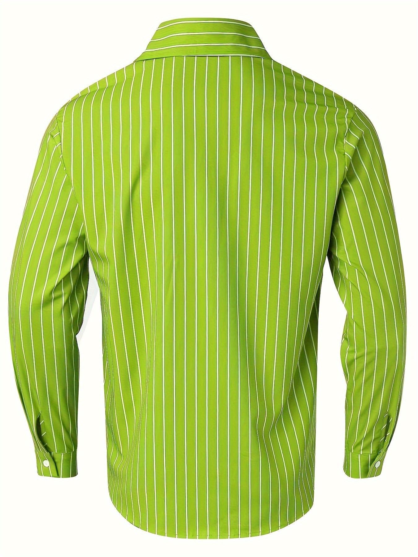 Casual Striped Men's Daily Thin Long Sleeve Button Up Shirt For Spring Summer Outdoor, Gift For Men